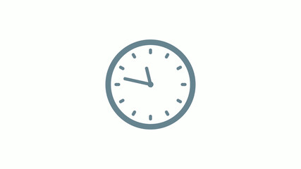New aqua gray color counting down clock icon on white background