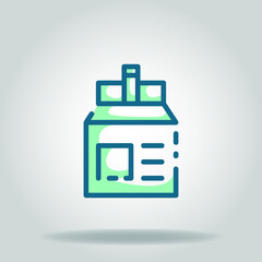 Logo or symbol of juice pack icon with twotone blue color style

