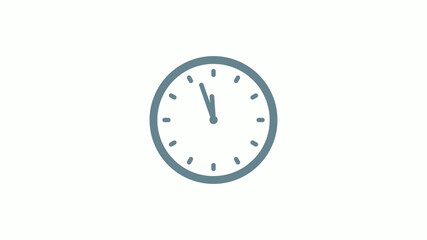 New aqua gray color counting down clock icon on white background