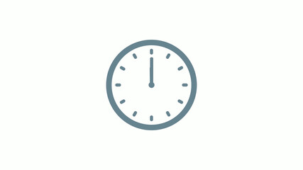 New aqua gray color counting down clock icon on white background