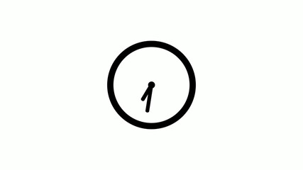 New circle counting down clock icon on white background,Clock icon without trick