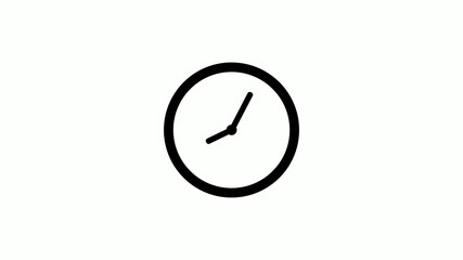New circle counting down clock icon on white background,Clock icon without trick
