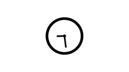 New circle counting down clock icon on white background,Clock icon without trick