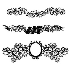 Set of hand drawn String Holiday or Christmas Lights on chalkboard background. Style Garland Lights. Vector illustration.