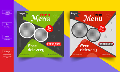 Food Menu Social Media Template