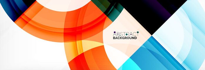 Fototapeta premium Round shapes, triangles and circles. Modern abstract background