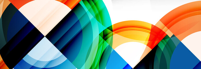 Fototapeta premium Round shapes, triangles and circles. Modern abstract background