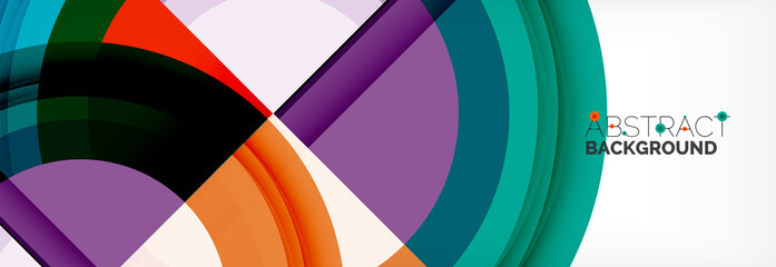 Obraz premium Round shapes, triangles and circles. Modern abstract background