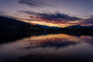 sunset over the lake