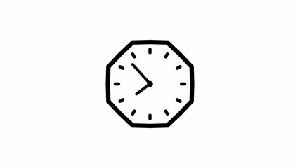 Amazing black color counting down 12 hours clock icon on white background,clock icon with trick