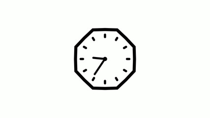 Amazing black color counting down 12 hours clock icon on white background,clock icon with trick