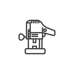 Wood router tool line icon. linear style sign for mobile concept and web design. Electric trimmer outline vector icon. Symbol, logo illustration. Vector graphics