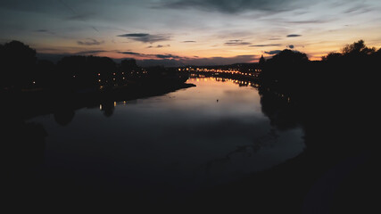 City view from drone. Polish town. Gorzow in the evening. City lights © Mateusz
