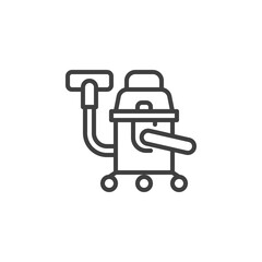Industrial vacuum cleaner line icon. linear style sign for mobile concept and web design. Vacuum cleaner outline vector icon. Symbol, logo illustration. Vector graphics