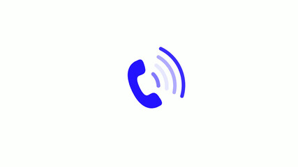 New blue color calling image on white background