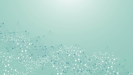 Structure molecule and communication. Dna, atom, neurons. Scientific concept for your design. Connected lines with dots. Medical, technology, chemistry, science background. Vector illustration.