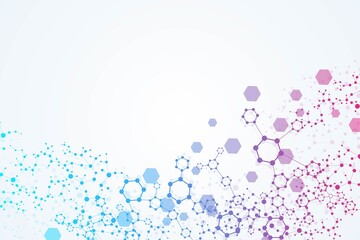 Hexagonal abstract background. Big Data Visualization. Global network connection. Medical, technology, science background. Vector illustration.