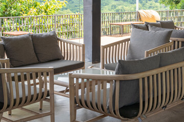 Relax corner with modern sofa.