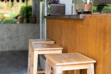 Old wood chair in coffee cafe shop.