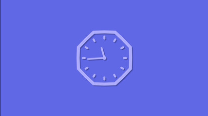 Amazing counting down 12 hours clock icon on blue background,Beautiful clock icon