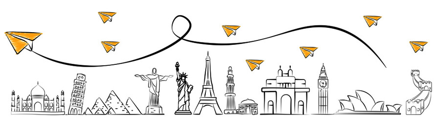 World tourism day series.vector illustration.
