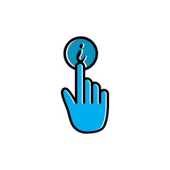 Obraz premium Touch and information flat icon. Design template vector