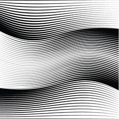 Abstract warped horizontal Striped Background . Vector curved twisted straight, waved lines texture
