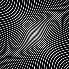 Abstract warped Diagonal Striped Background . Vector curved twisted slanting, waved lines texture
