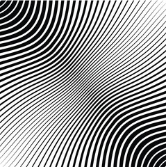 Abstract warped Diagonal Striped Background . Vector curved twisted slanting, waved lines texture
