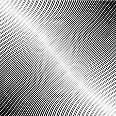 Abstract warped Diagonal Striped Background . Vector curved twisted slanting, waved lines texture
