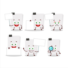 Sticky notes paper white cartoon character bring information board