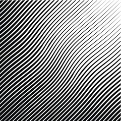 Abstract warped Diagonal Striped Background . Vector curved twisted slanting, waved lines texture
