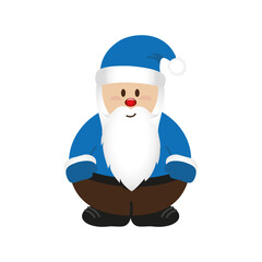 cute christmas santa cartoon isolated on white vector illustration EPS10