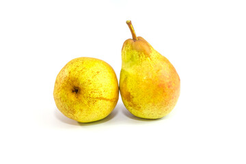 Autumn fruits, vegetables and berries on a white background