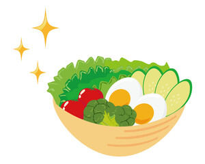 野菜サラダのベクターイラスト