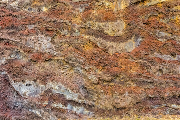 Scories et pierres volcaniques en sous-sol 