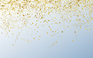 Gold Streamer Abstract Vector Gray Background. 