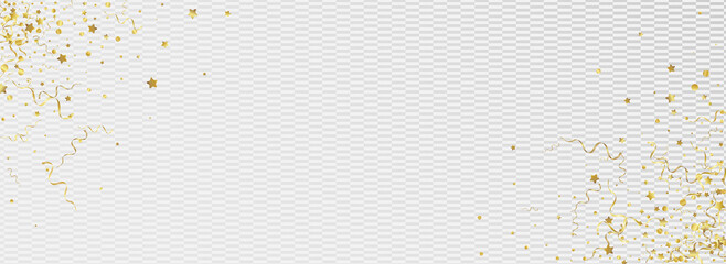 Gold Streamer Christmas Vector Panoramic 