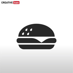Burger icon vector . Fast Food sign