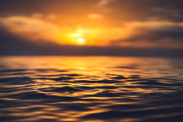 Fototapeta na wymiar Sea wave close up, low angle view, sunrsie shot