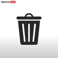 Trash can icon vector . Garbage sign