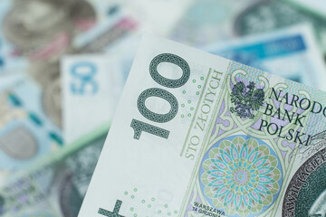 Banknot sto polskich złotych - obrazy, fototapety, plakaty