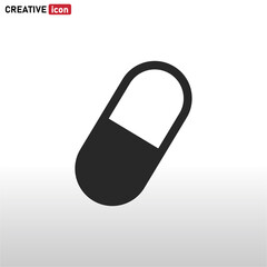 Capsule icon vector . Pill sign