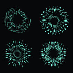 Halftone dots in circle form. round logo . vector dotted frame . design element