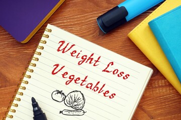 Weight Loss concept meaning Weight Loss Vegetables with phrase on the sheet.