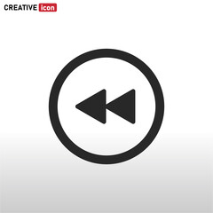 Rewind icon vector . Rewind Button