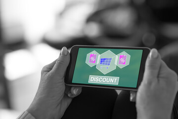 Discount concept on a smartphone