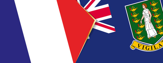 France and British Virgin Islands flags, two vector flags.