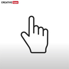 Finger icon vector . Hand sign . Pointer