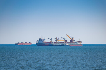 Bulk carrier at sea